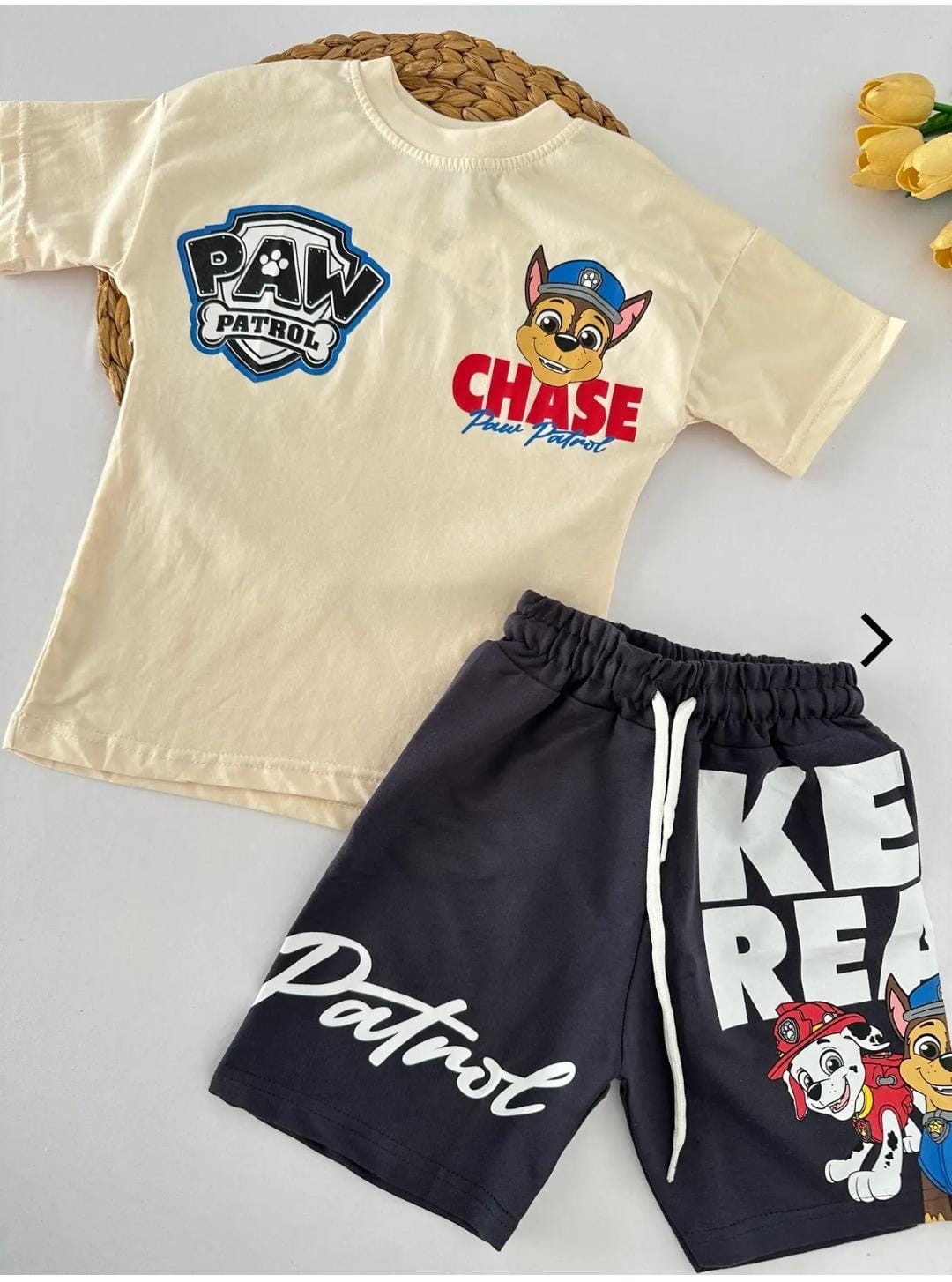 Paw petrol baskılı şortlu takım