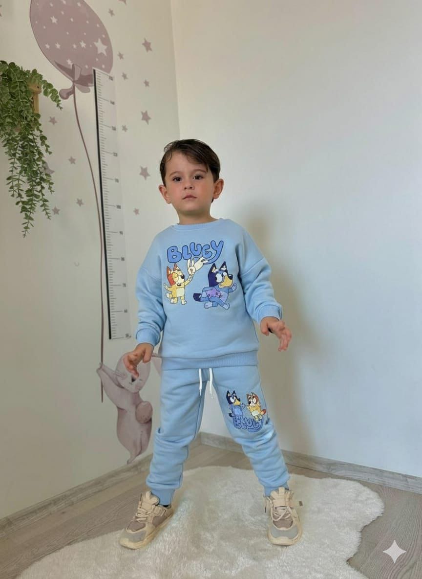 ALYA BLUEY BASKILI 3 İPLK ŞARDONLU ERKEK ÇOCUK ESOFMAN TAKIMI