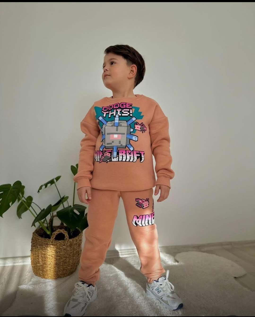 ALYA MİNECRAFT BASKILI 3 İPLİK SARDONLU ESOFMAN TAKIMI