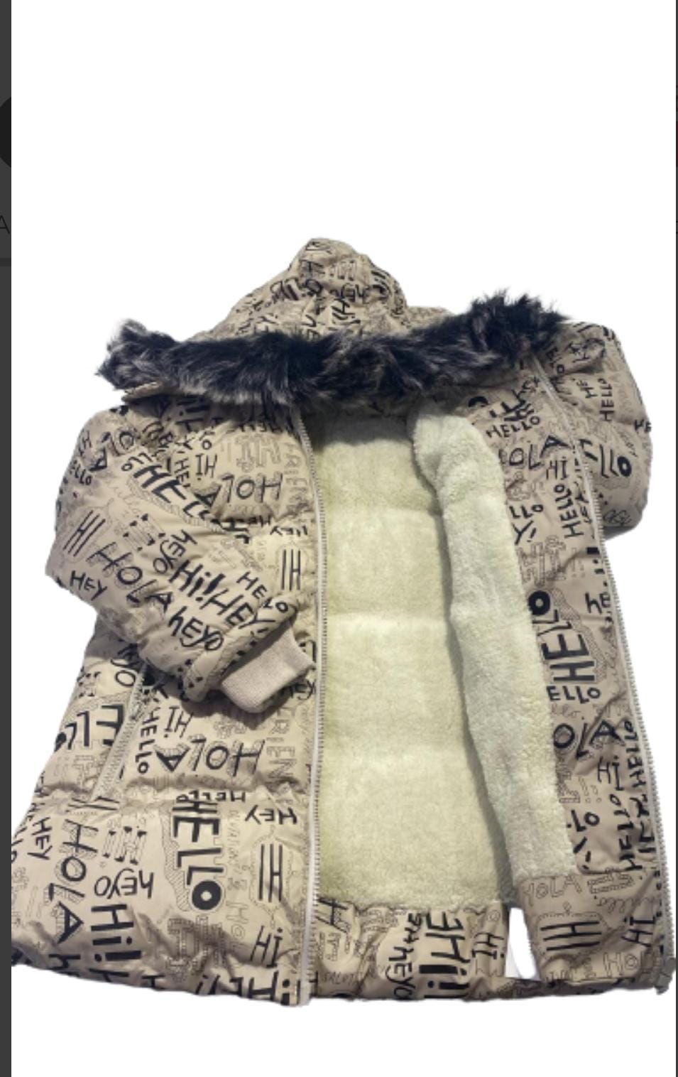 Kız çocuk desenli mont