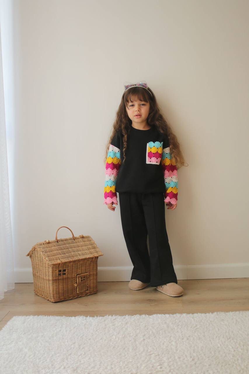 Dantel detaylı şardonlu eşofman takımı