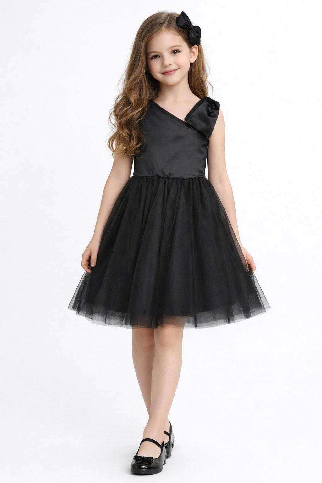 ALYA SİYAH TÜL ASKILI MİNİ ELBİSE