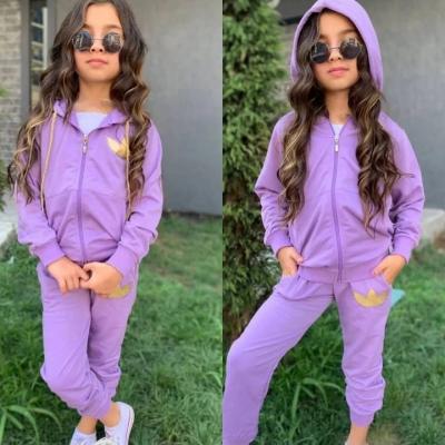 lila fermuarlı kapşonlu ikili takım