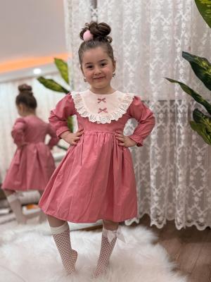 fiyonk detay pembe elbise