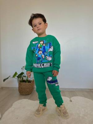 ALYA MINECRAFT BASKILI 3 İPLİK SARDONLU ESOFMAN TAKIMI