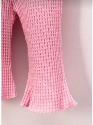 Kuğu süzeneli fisto yakalı şardonlu waffle kız bebek 2’li takım