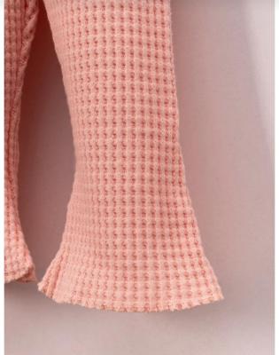 Kuğu süzeneli fisto yakalı şardonlu waffle kız bebek 2li takım